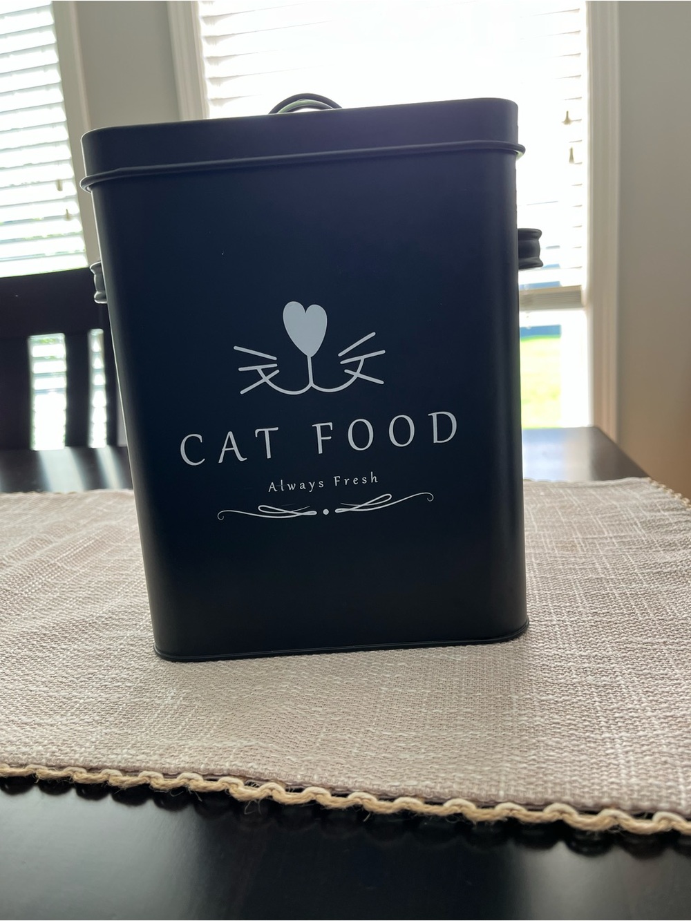 Cat Food Storage Canister - Black